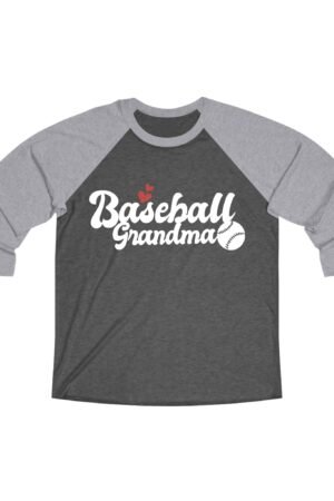 Baseball Grandma – Vintage Black & Heather 3/4 Sleeve Raglan Tee
