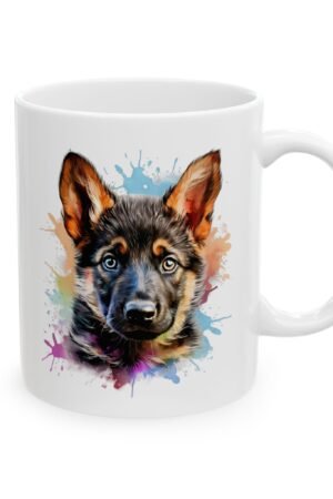 German Shepherd Puppy Perk Cup – 11oz Ceramic Coffee Mug