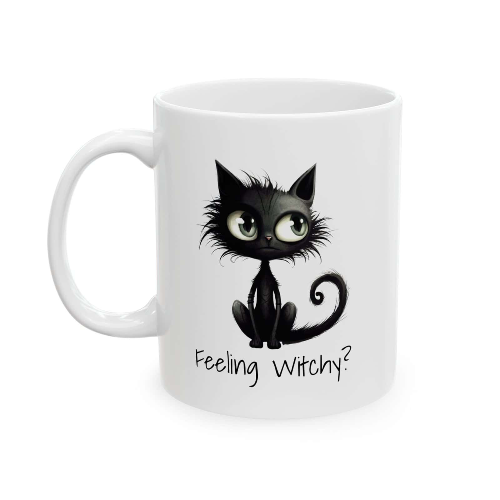 Feeling Witchy & Bitchy Black Cat Mug – 11oz